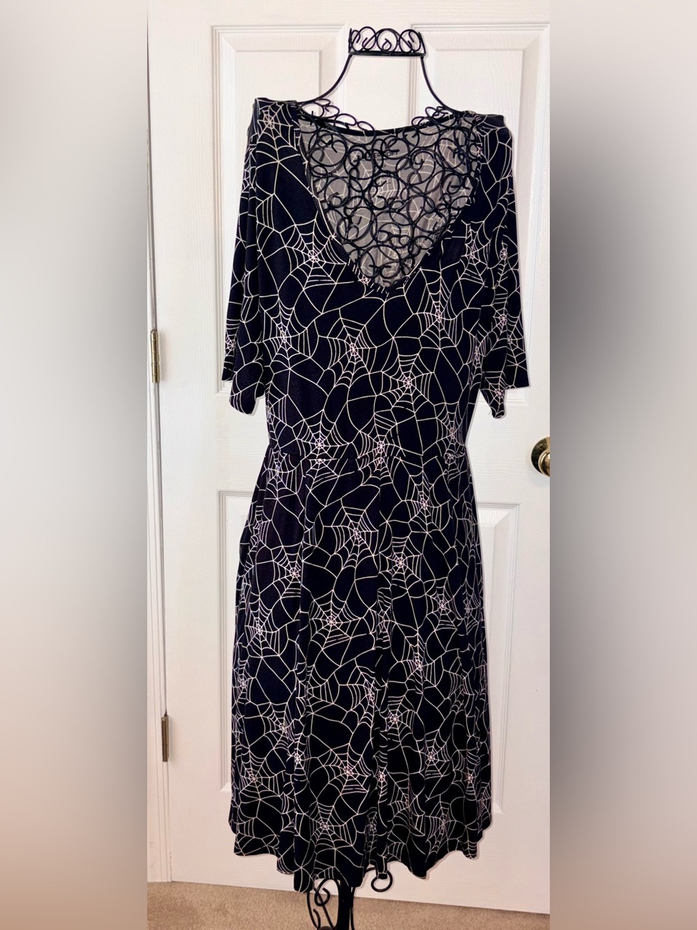 Torrid Black Spiderweb Pattern V-Neck Women’s Dress